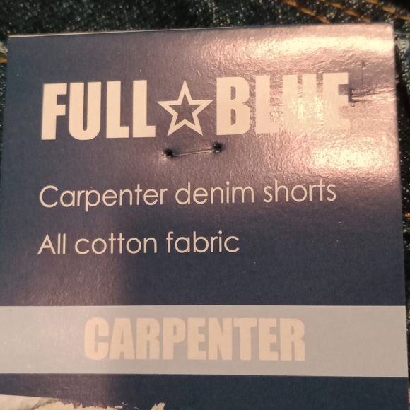 Full Blue Carpenter Denim Men's Shorts - Picture 2 of 4